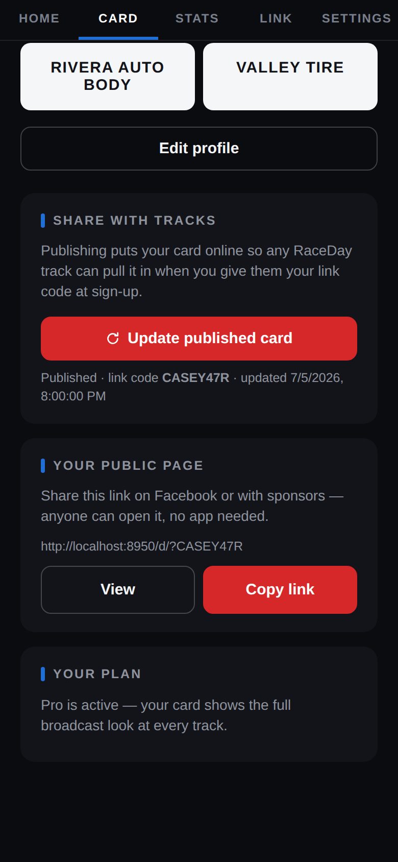 Your plan, with Manage subscription