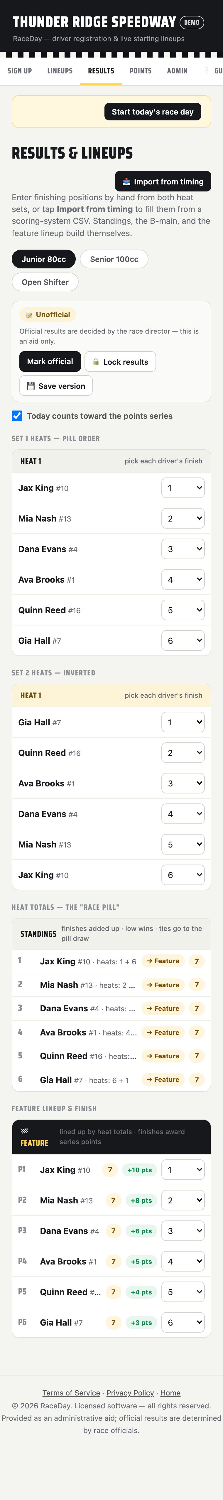 V1 results with feature complete