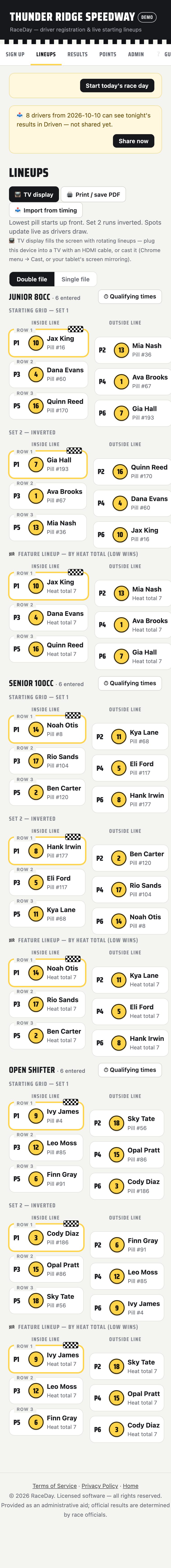 RaceDay share-results-with-Driven banner