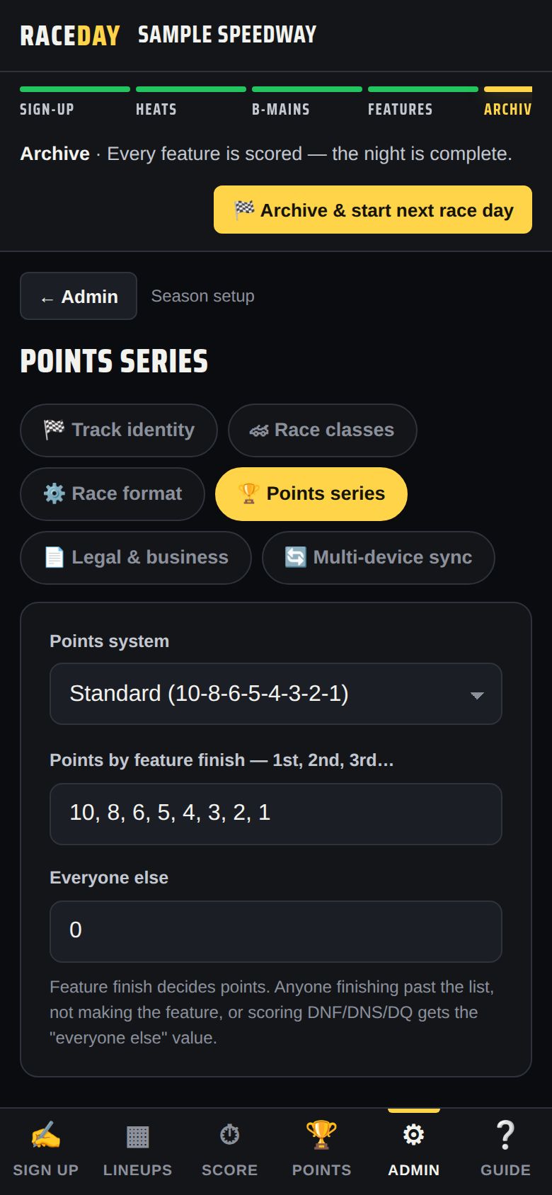 Points series