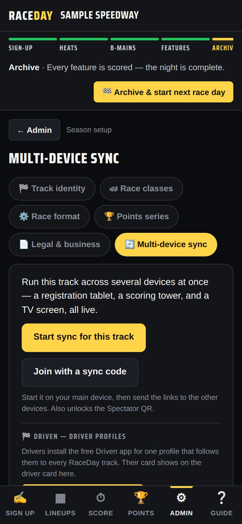 Multi-device sync — off