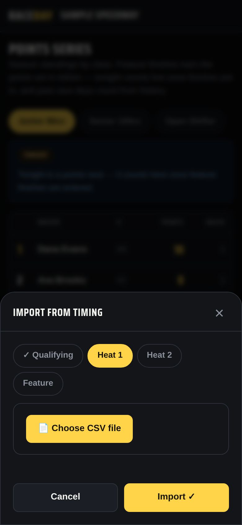 Import from timing