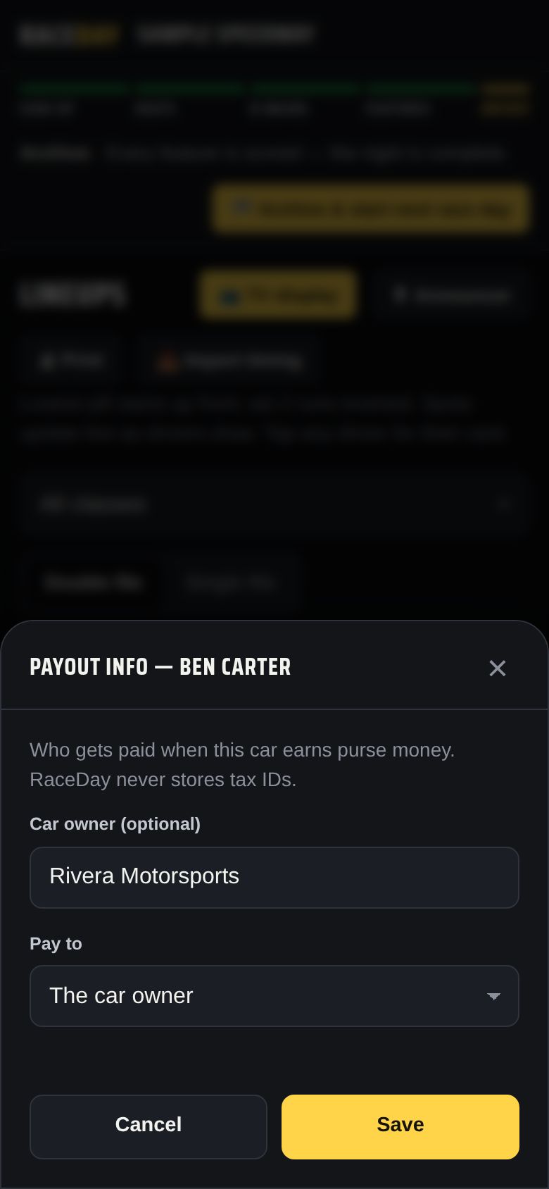 Payout info