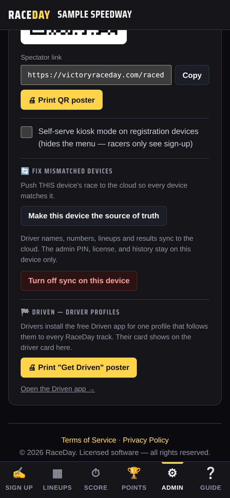 Kiosk mode setting