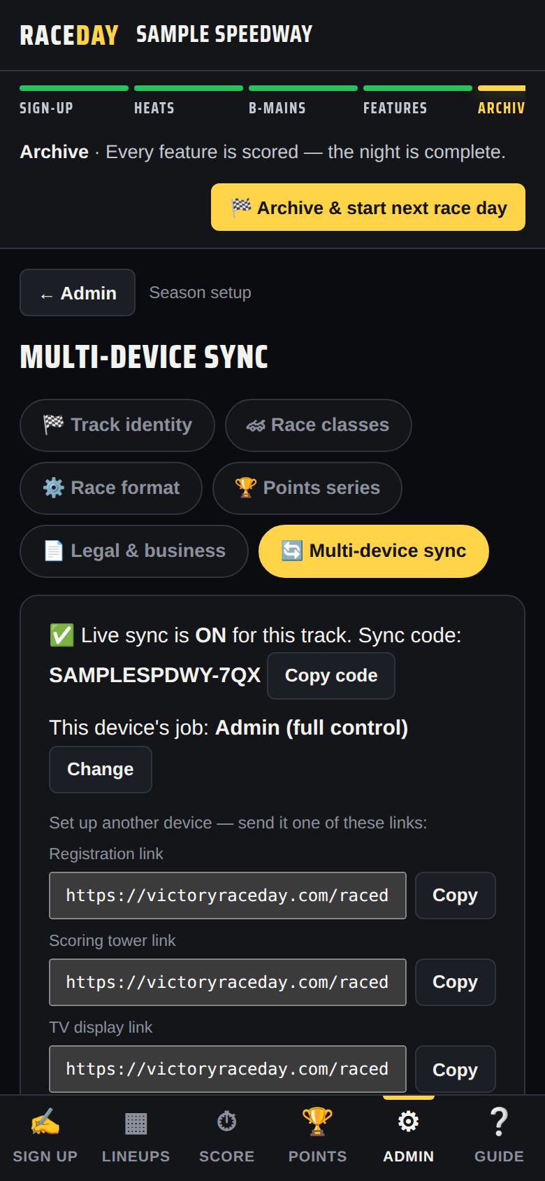Sync is on