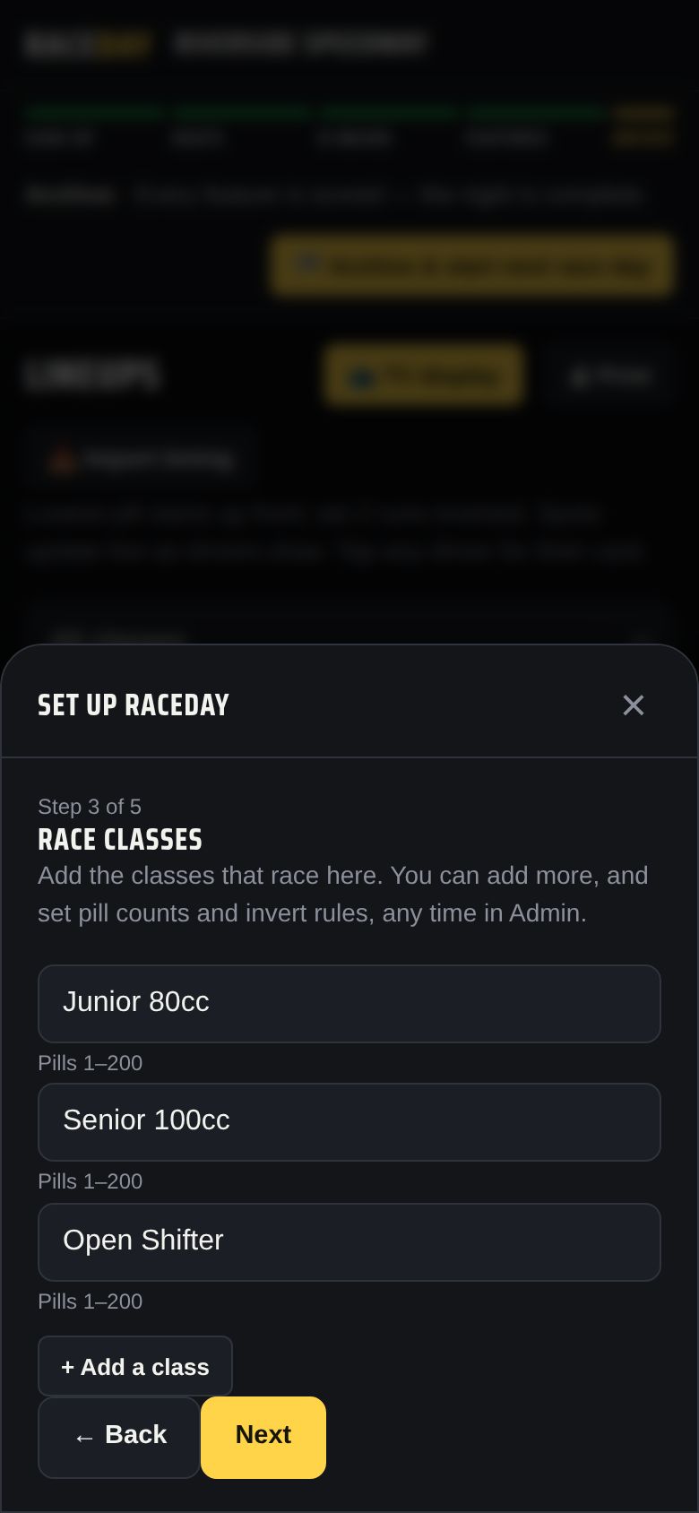 Step 3 — Race classes