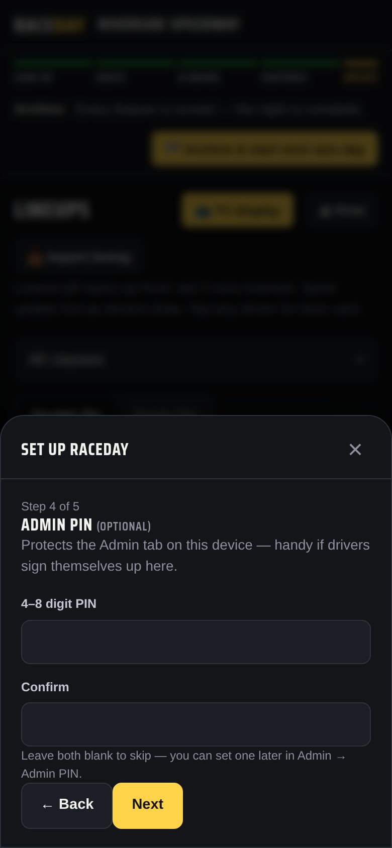 Step 4 — Admin PIN