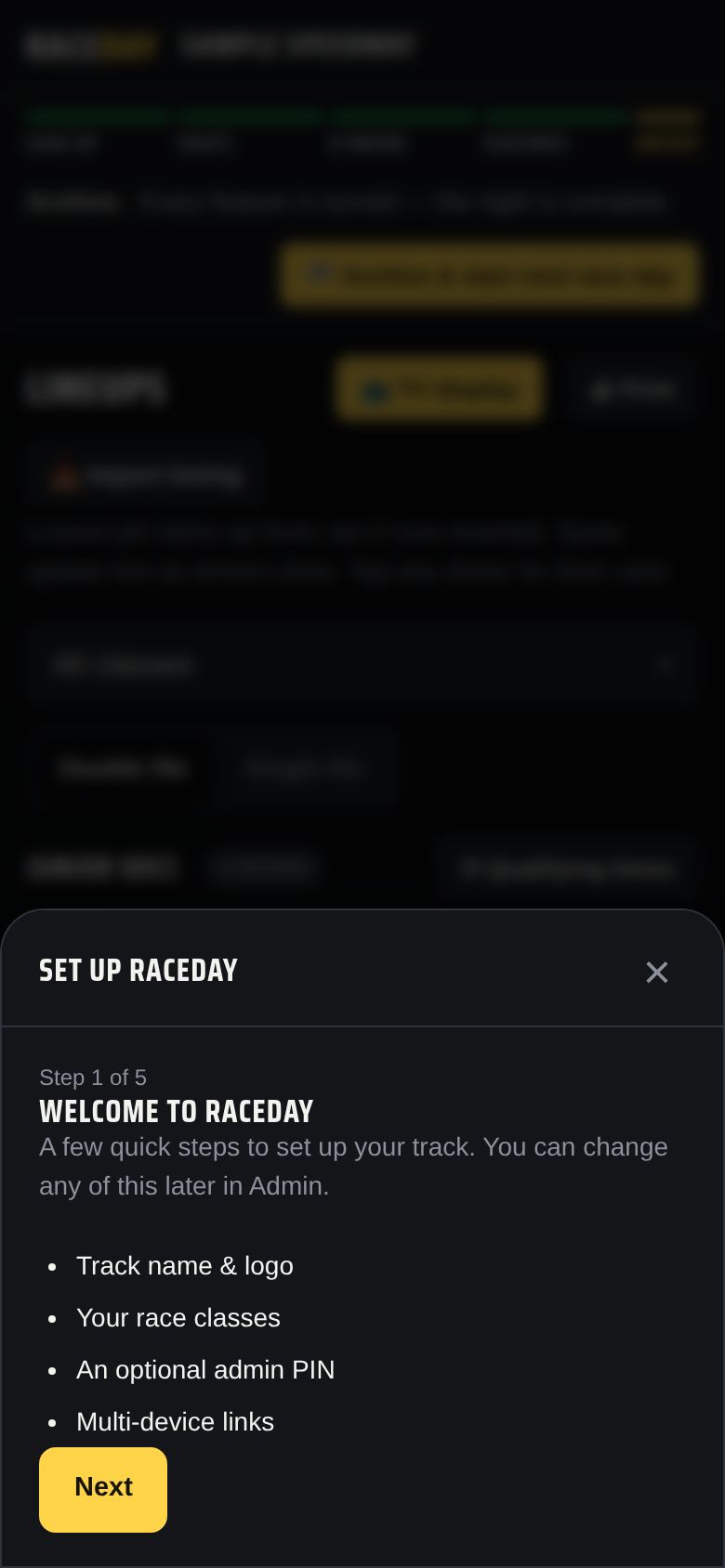 Step 1 of 5 — Welcome